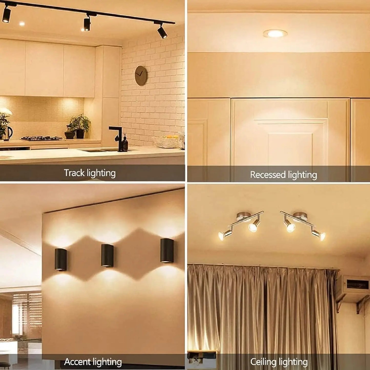 3-Piece GU10 Halogen Light Bulbs 220V 35W 50W MR16 Light Bulb for Track & Recessed Lighting,Range Hood Lights,Candle Warmer Lamp
