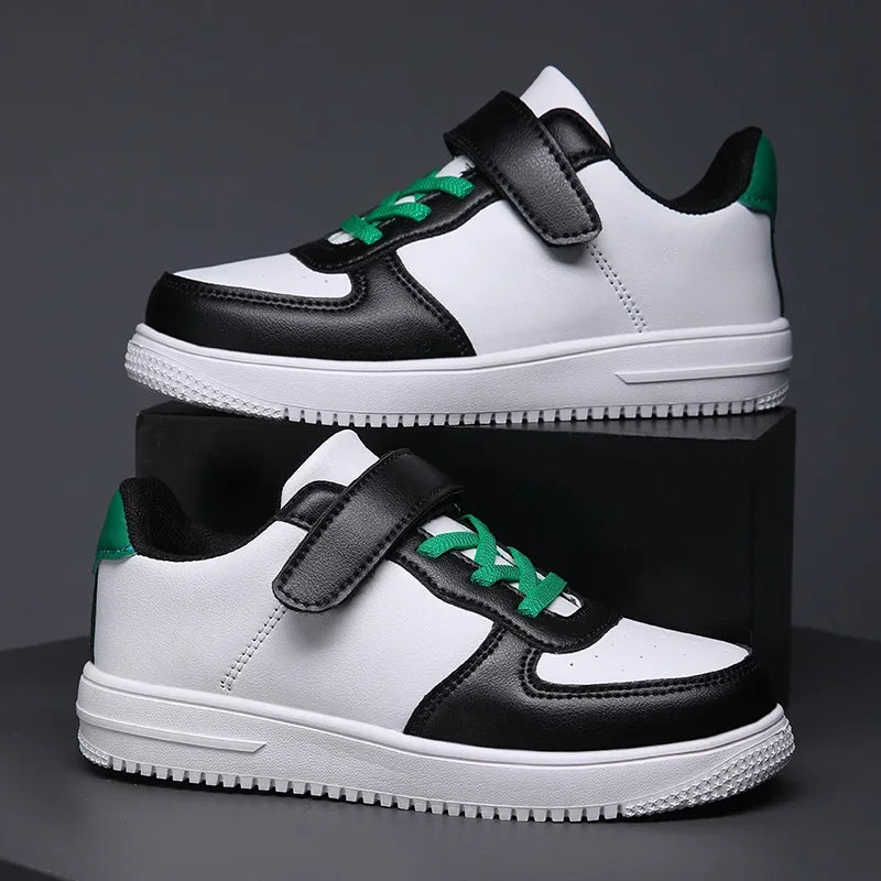 Black Children Shoes Boys Sneaker 6 To 12 Years 2024 New School Leather Kids Casual Sneaker Tennis Sports Shoes for Boy