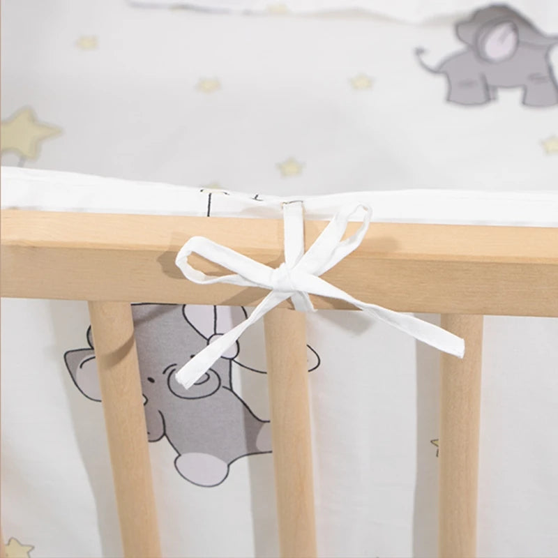 6/9Pcs Elephant Crib Baby Bedding Set Cotton Crib Bumper Baby Cot Sets Newborns juego de cama 120*60/120*70Cm