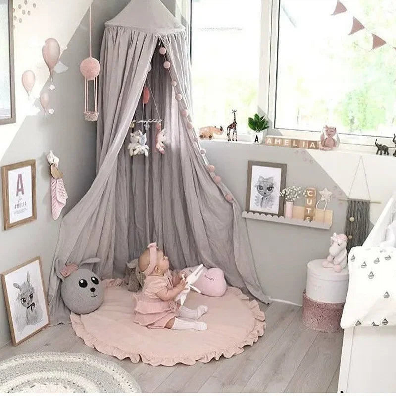 100cm Newborn Baby Padded Play Mats Soft Cotton Crawling Mat Girls Game Rugs Round Floor Carpet For Kids Interior Room Decorate