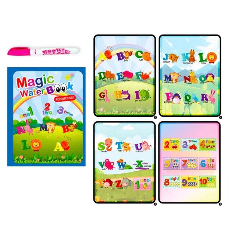 Children Early Education Toys Magical Book with Pen Water Drawing Toys Gift Reusable Coloring Book Magic Drawing Book - AIAZ