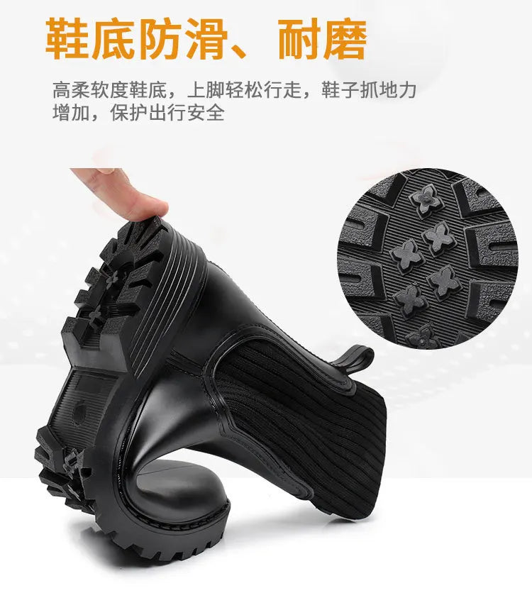2024 Designer Rain Boots Women's Waterproof Shoes Rainy Ladies Fur Rubber Rainshoes Woman Galoshes Non-slip Pull-on Rain Boots