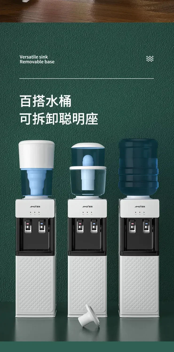 AMOI New - model Household Vertical Automatic Barreled Water Dispenser with Refrigeration and Heating for Office Drinks.