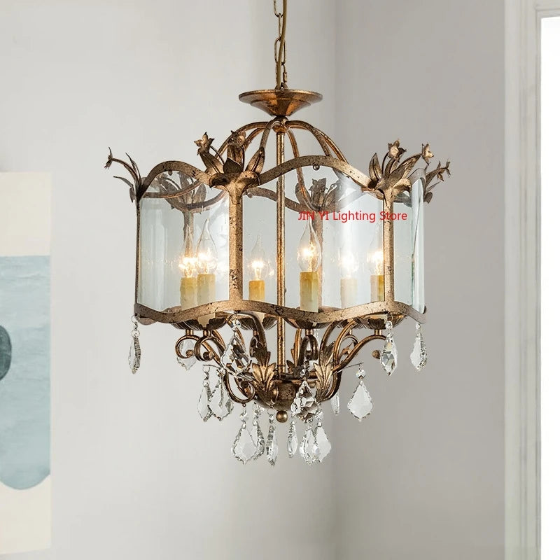American Restaurant Chandelier Vintage French Candle Bedroom Crystal Lighting Including light bulbs