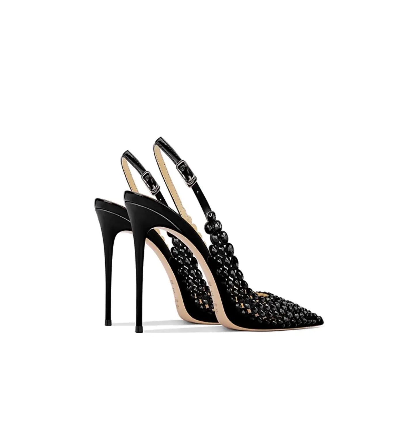 Black Fashion High Heels Sandals Women's Pointed Toes Thin Heels Not Tired Feet 2025 Summer New Temperament Versatile