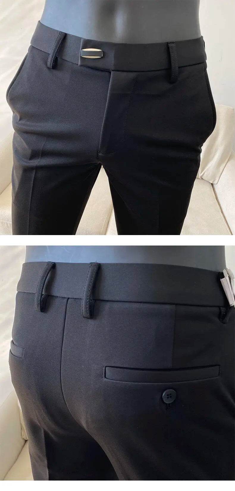 Men Dress Pants 2025 Autumn New Suit Pants Solid Business Casual Straight Slim Fit Trouser Formal Pantalones Hombre Men Clothing - AIAZ