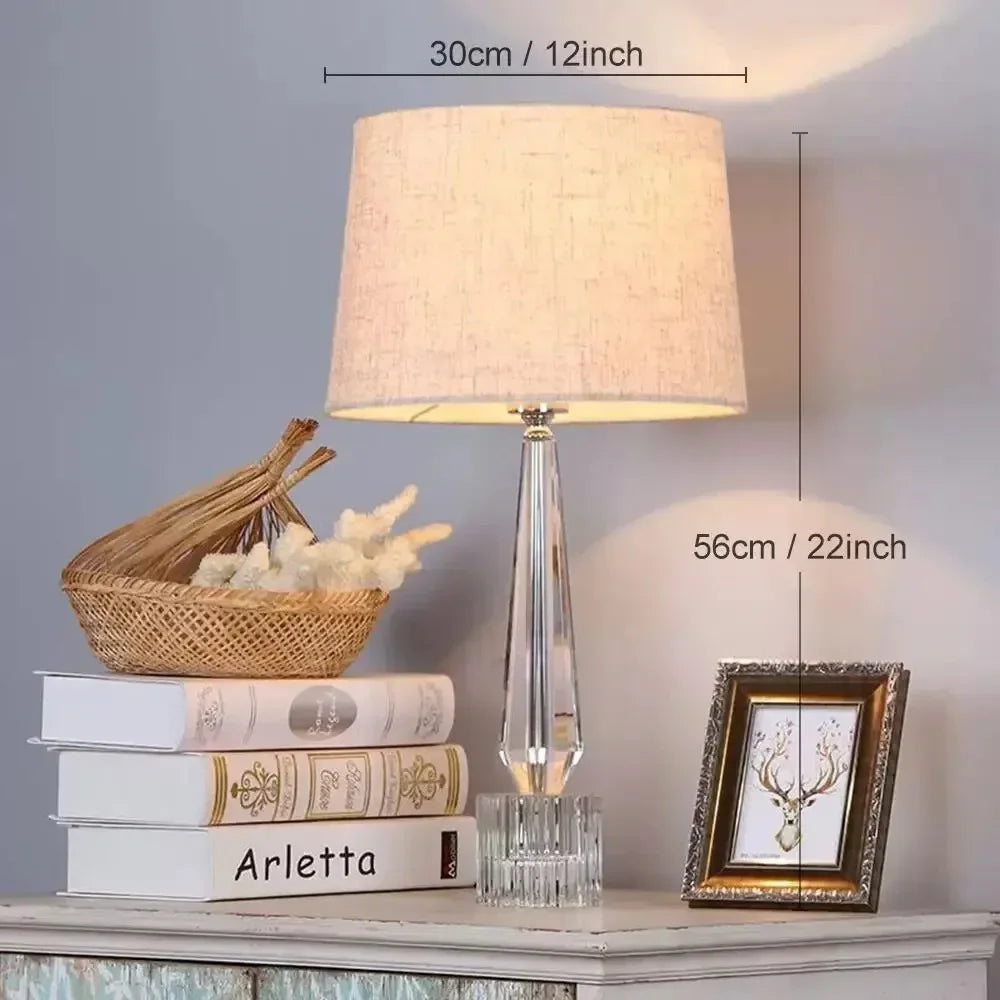 2025 Creative Fabric Table Lamp Crystal Glass Ball Lamp Living Room Creative Bubble Light Bedroom Beside Art Reading Lamp