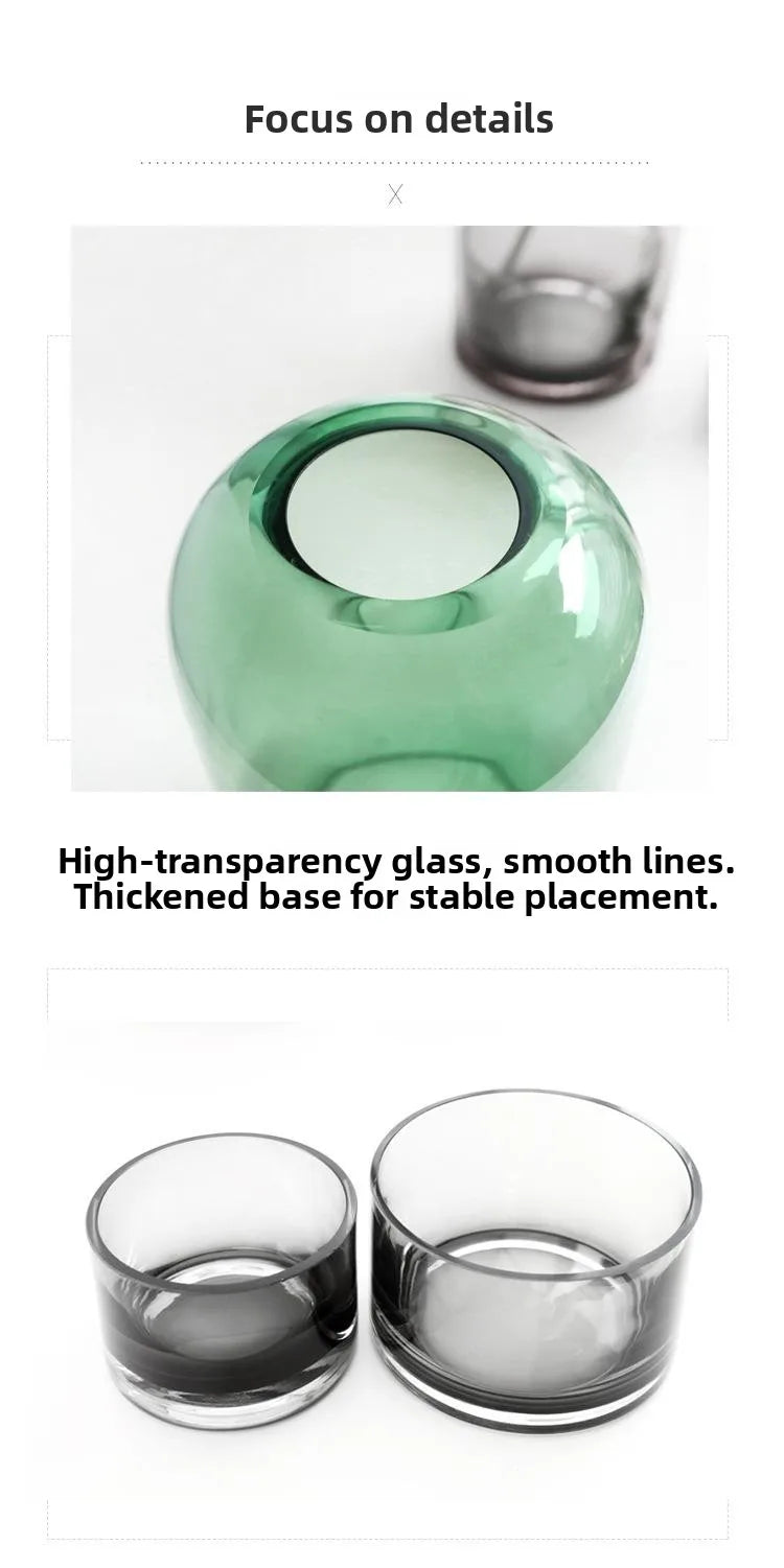 Nordic Sle Simple Design Glass Candlesti Transparent Glass Vase Artistic Flower Arrangement Home Decorations Center Piece