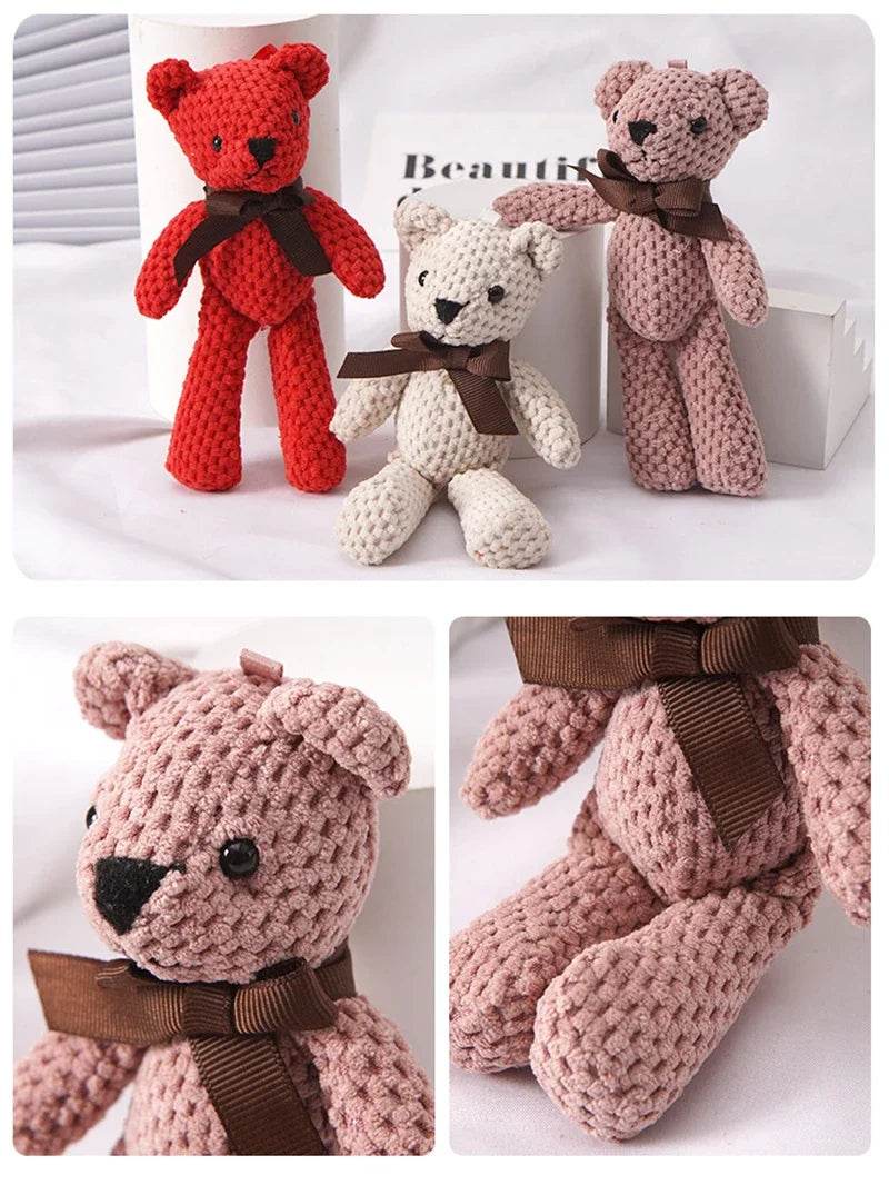 Kids Plush Animals Toys Cute Bear Stuffed Bags Key Pendant Dolls Gifts Birthday Wedding Party Decor Children Baby Bear Stuffed - AIAZ