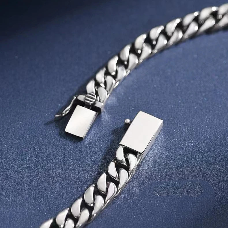 Factory Price 100% S925 Sterling Silver Miami Hiphop Cuban Trend Clavicle Chain Necklace for Man Women Boyfriends Jewelry