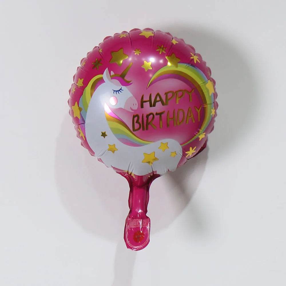 10pcs 10 Inch Birthday Theme Foil Balloons Round Air Inflatable Ballon Kids Toys Happy Birthday Party Decoration Baby Shower - AIAZ
