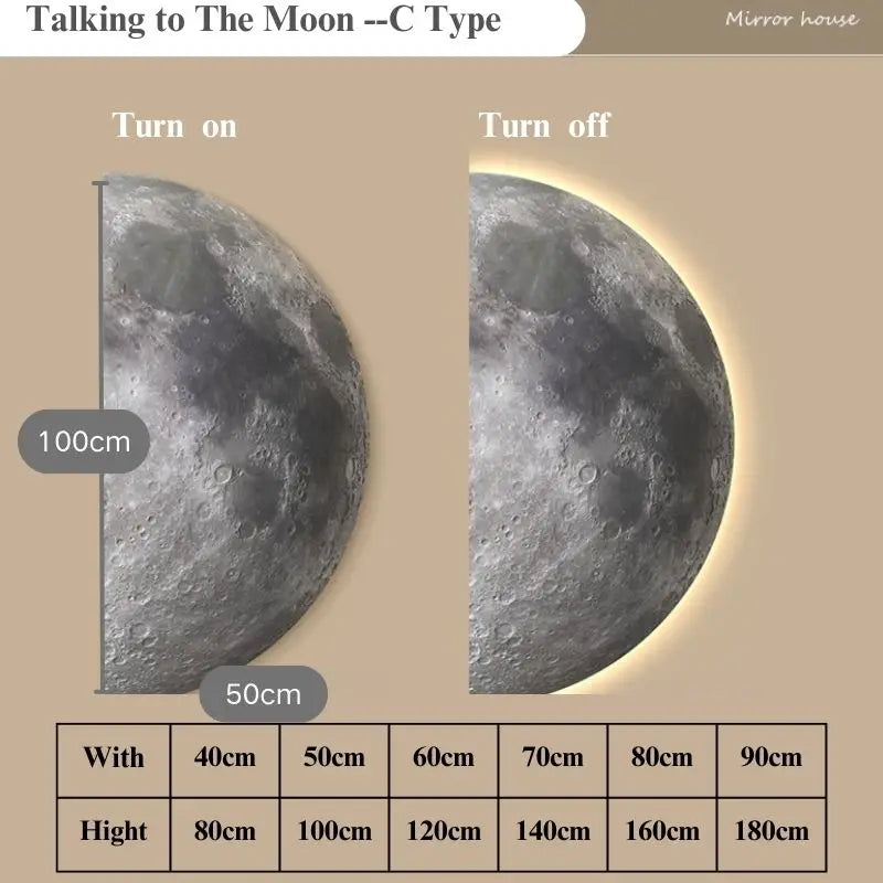Remote Control Dimming Wall Painting Lamp Creative Minimalist Living Room Background Wall Decor LED Moon Painting Wall Lights