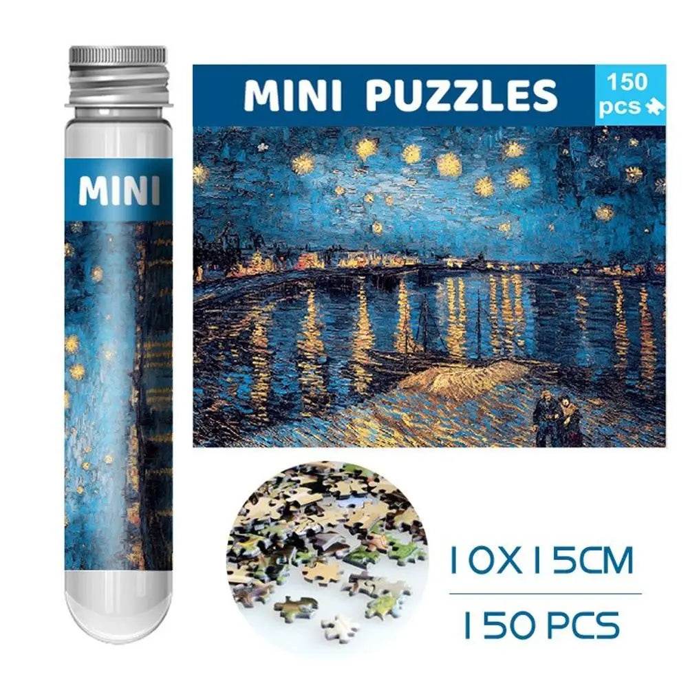150PCS/Set Oil Painting Jigsaw Puzzles Mini Test Tube Oil Painting Jigsaw Gifts Family Educational Toys Adult Children - AIAZ