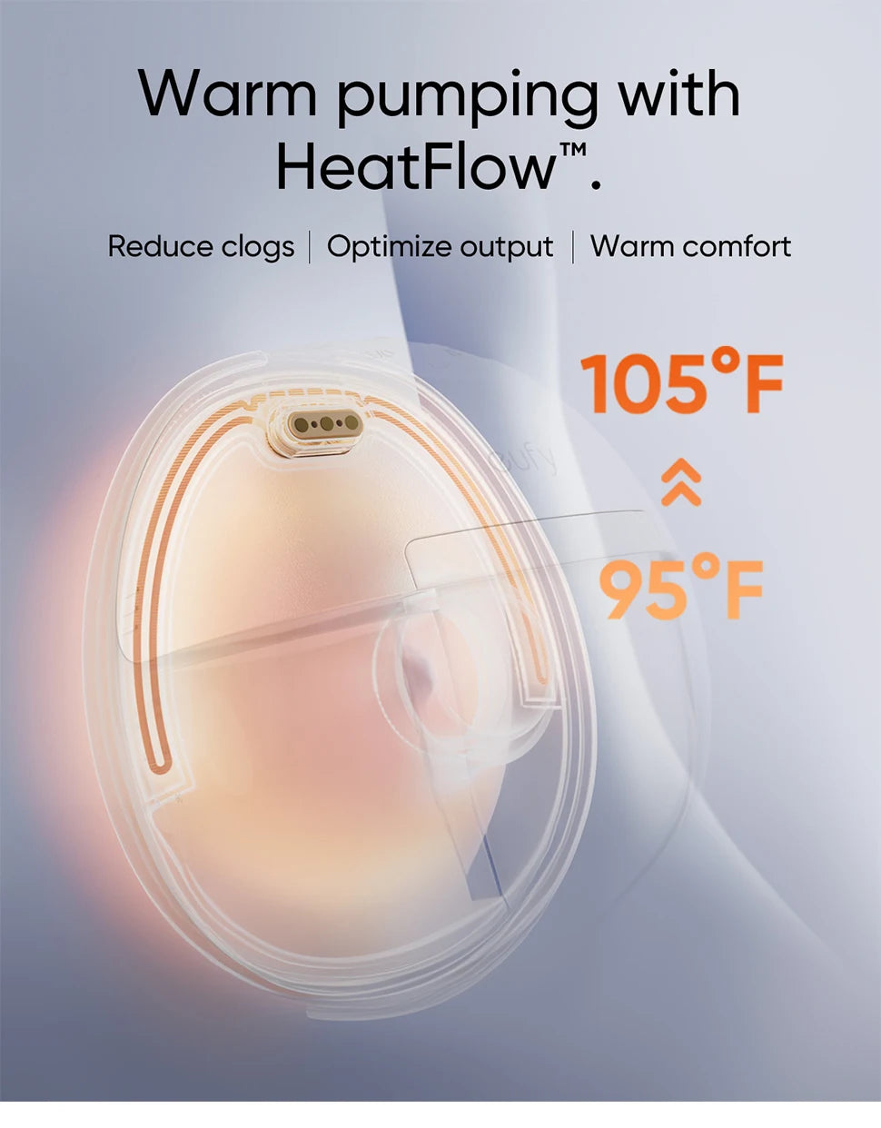 eufy Heated Wearable Breast Pump S1 Hands-Free Breast Pump Industry-Leading HeatFlow™ Tech App-Controlled for in-Bra Use
