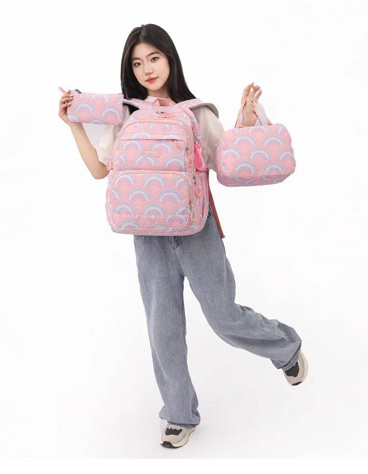 School Bags Girls Casual Travel Backpack Children Middle School Students Backpacks Business Oxford Waterproof Rucksack No Wheel - AIAZ