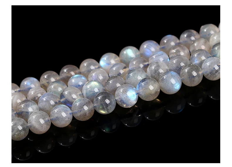 3A Natural Gray Moonstone Irisation Shiny Labradorite Fine Gems 4 6 8 10mm For Jewelry Making Diy Necklace Bracelet Accessory