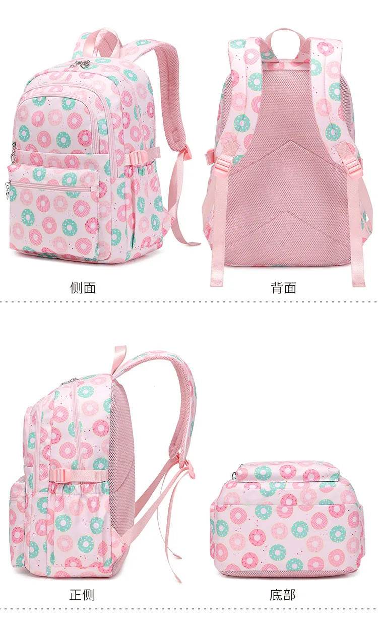 2025 New 3 Pcs Sets Student Schoolbag Girls Fashion Leisure Large Capacity Backpack Junior High School Shoulders Backpack - AIAZ