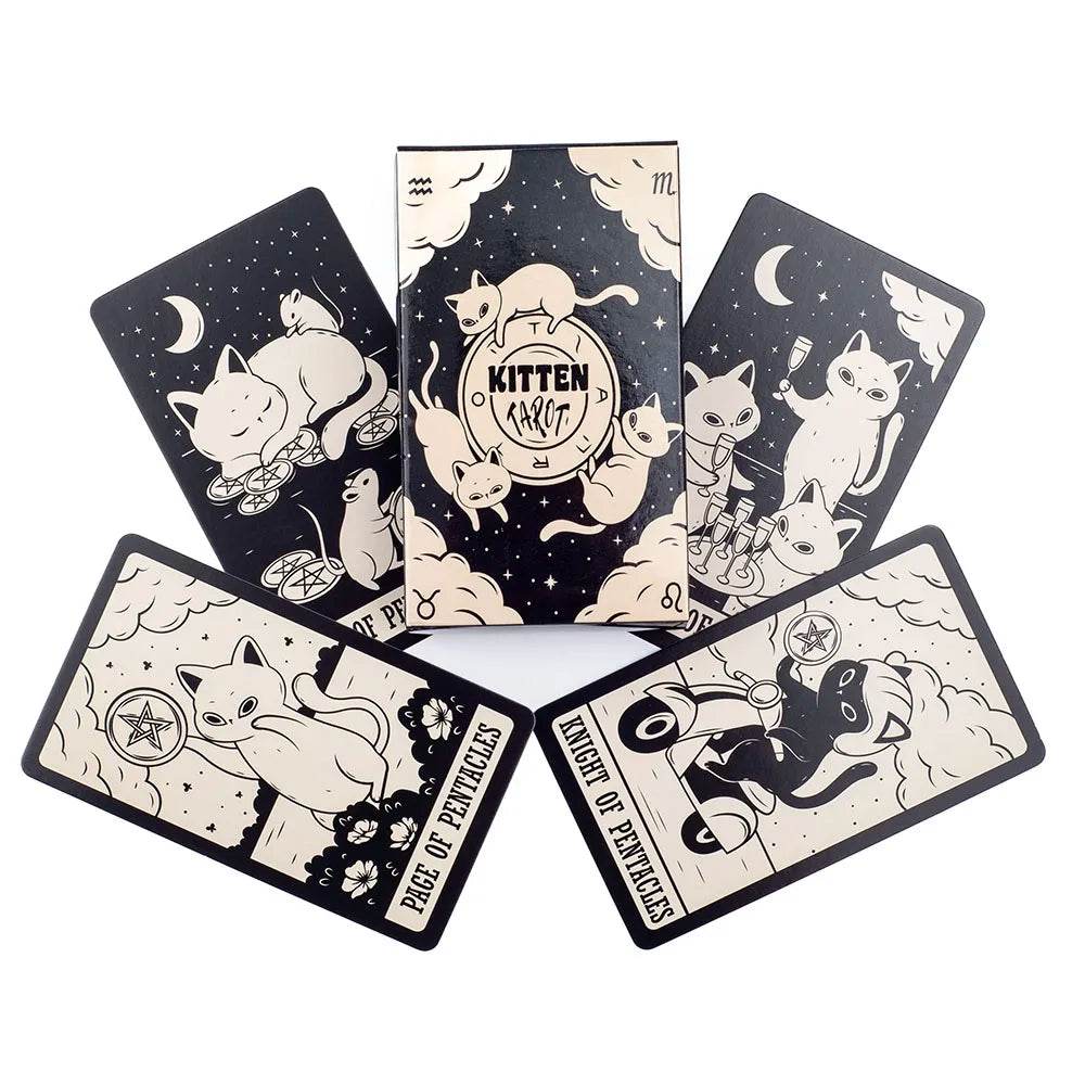 78 Card Deck Kitten Tarot Oracle Card Fate Divination Leisure Entertainment Family gatherings Tarot Card Game - AIAZ