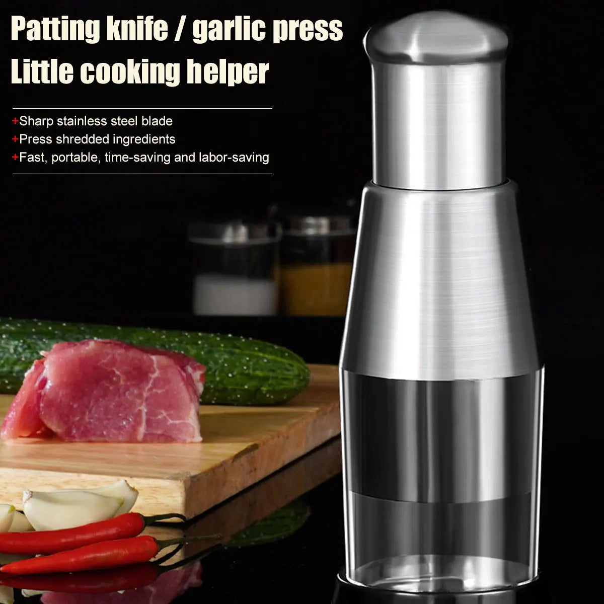 Pressed Garlic Chopper Stainless Steel Manual Garlic Masher Handheld Push Type Garlic Crusher Labor Kitchen Chopper Gadget