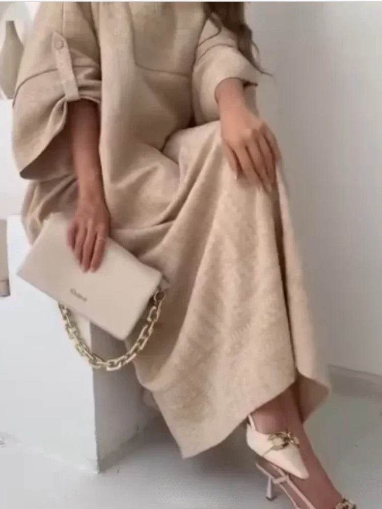 2024 Summer Fashion New Muslim Women Loose Ethnic Style Plus Size Dress Printed Square Neck Elegant Casual Party Women's Wear - AIAZ