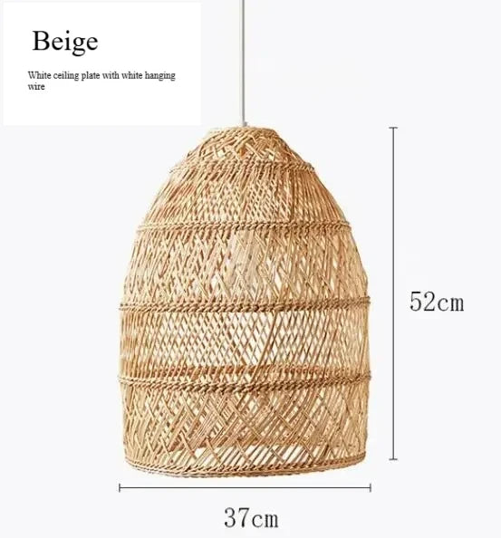 Japanese Style Wooden Woven Handmade Pendant Lights Restaurant Bedroom Study Room Chandelier Pastoral Rattan Tatami Chandeliers