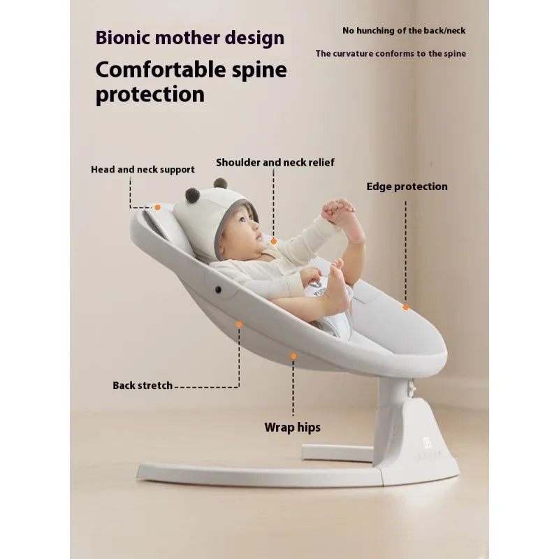 Newborn Baby Gift Set - Electric Rocking Cradle with Moon Celebration Package for Infant's First Meeting Present