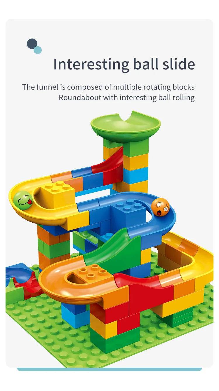 Marble Race Run Block Small Size Building Blocks Maze Ball Funnel Slide Blocks DIY Creative Bricks Assemble Toys Bulk Model Toys - AIAZ