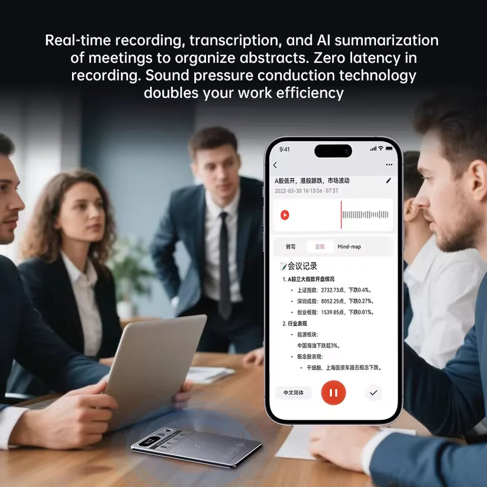 AI Voice Recorder, AI Notetaking Device for Meetings, Lectures, Calls, AI Transcription & Summarization Support 118 Languages