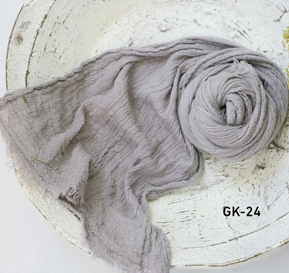 Newborn Cheesecloth Wrap Baby Photography Props Posing Fabric Cotton Stretch Blanket Hand Dyed Newborn Layer Wrap