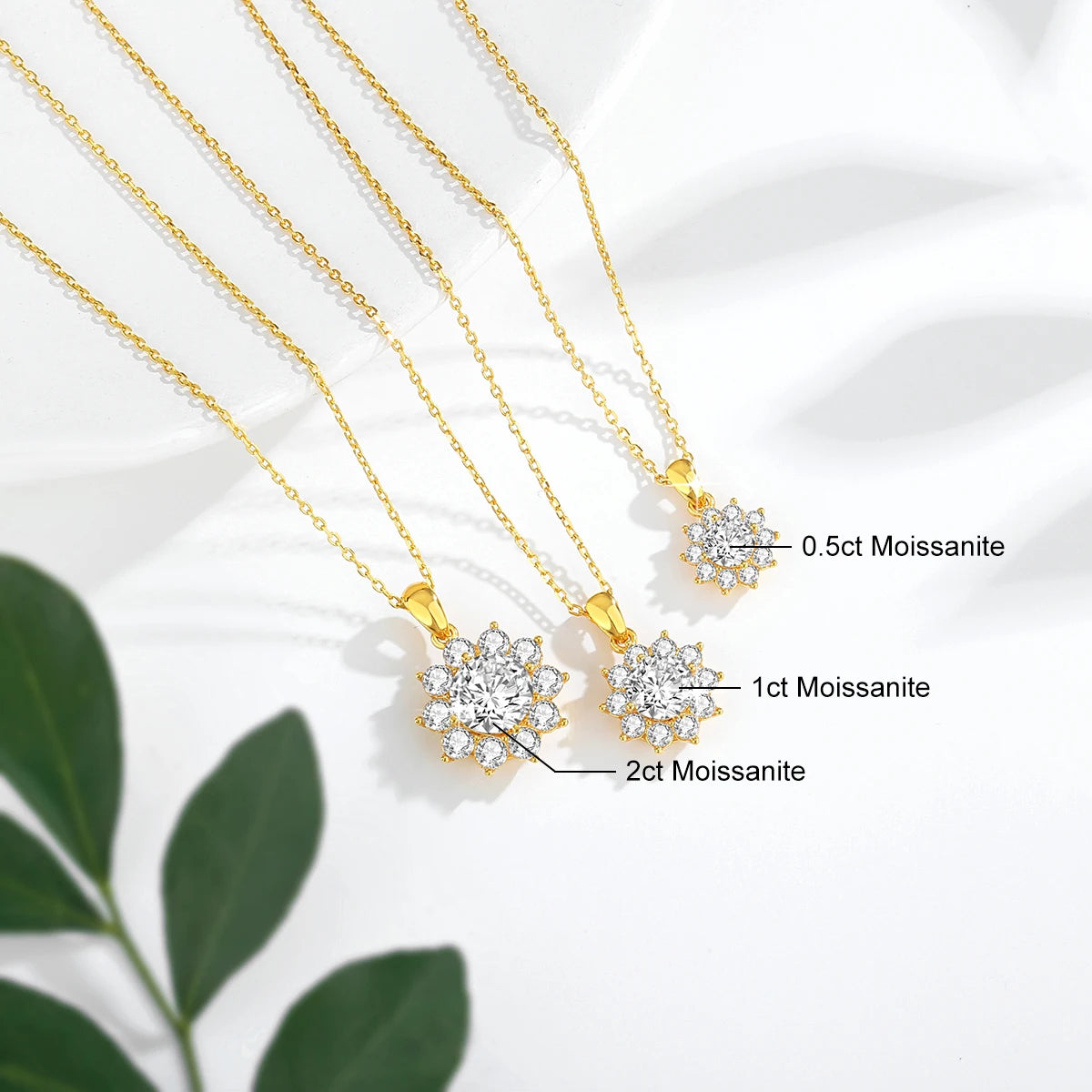Original Design 18K Gold Moissanite Pendant 2ct VVS1 AU750 Bauhinia Necklace for Women Anniversary Party Gift Trendy Jewelry