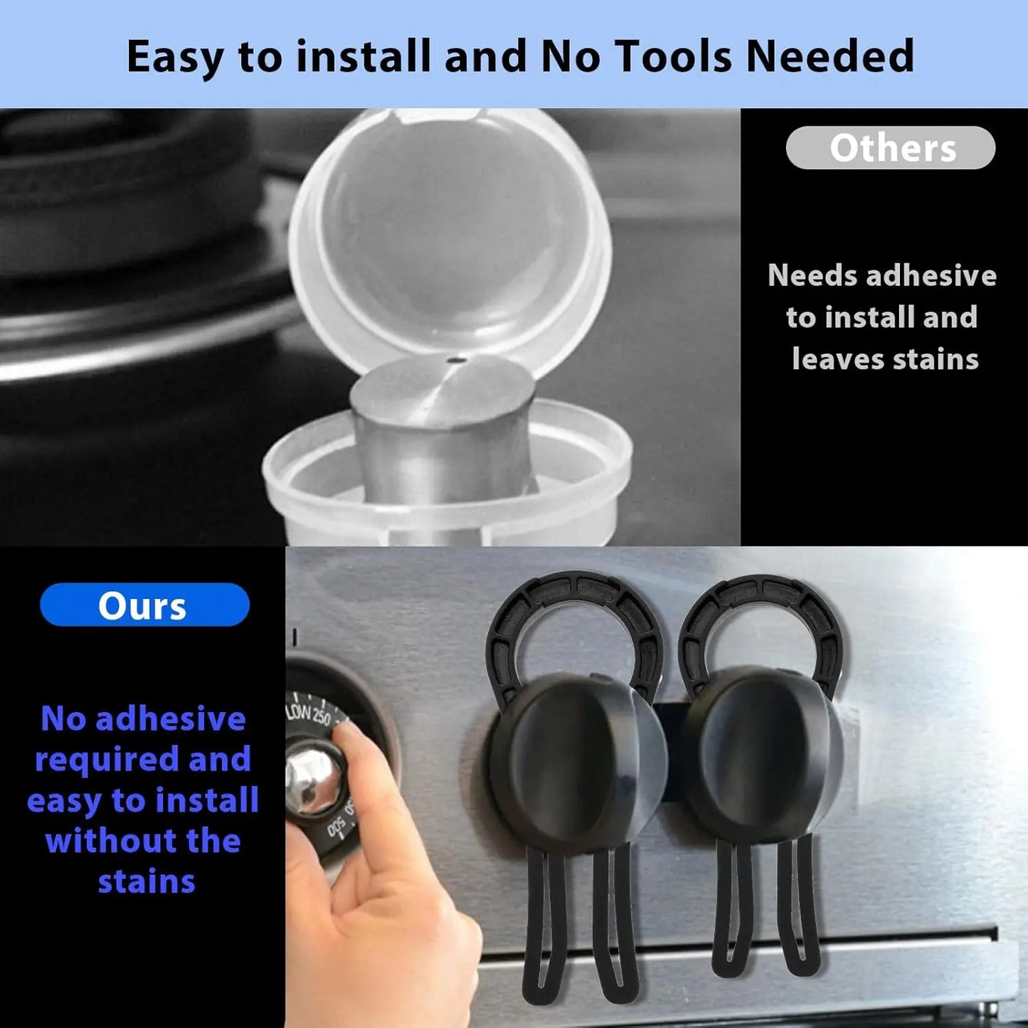 Kitchen Shrinking Gas Stove Knob Lock Baby Protection Oven Knob Cover Lock Child Safety Clip To Prevent Accidental Contact
