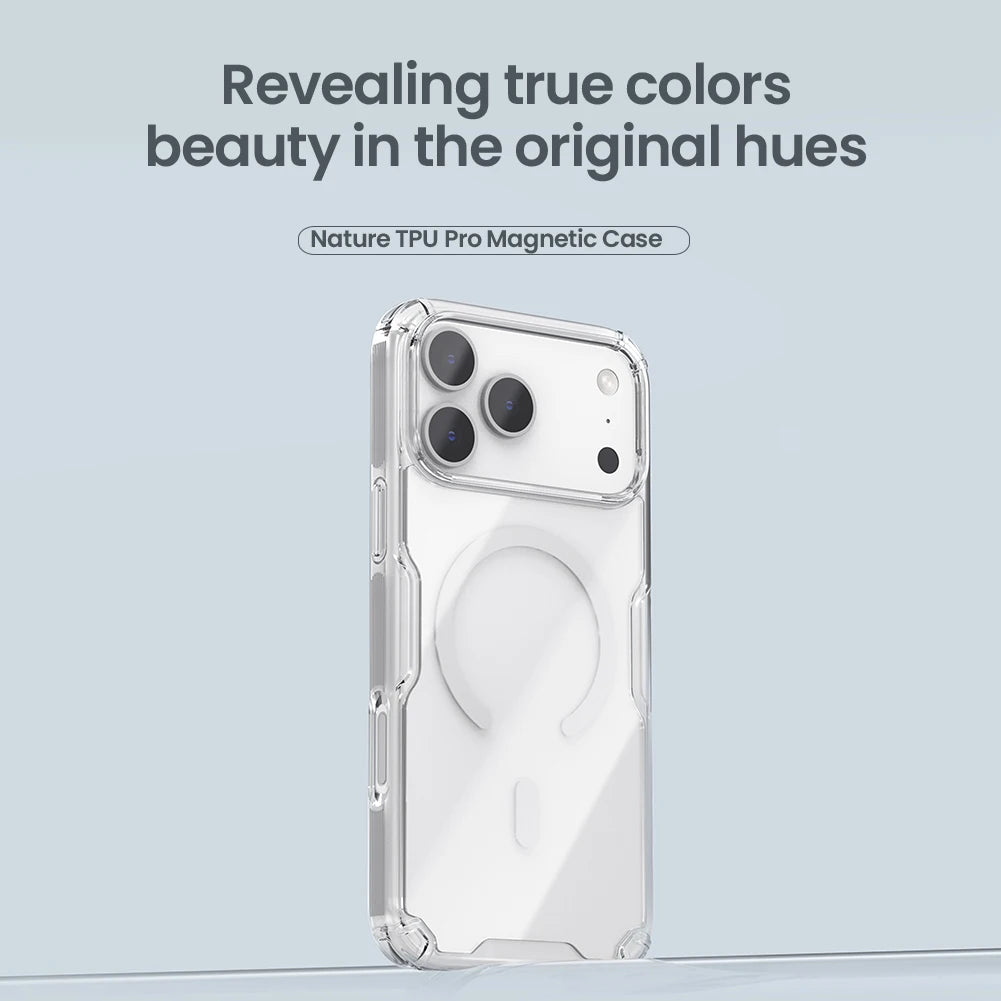Nillkin For iPhone 17 Pro Max 17 Air 16 Pro Max 17Pro 16Pro Nature Pro Magnetic Transparent TPU Frame Cover Phone Case