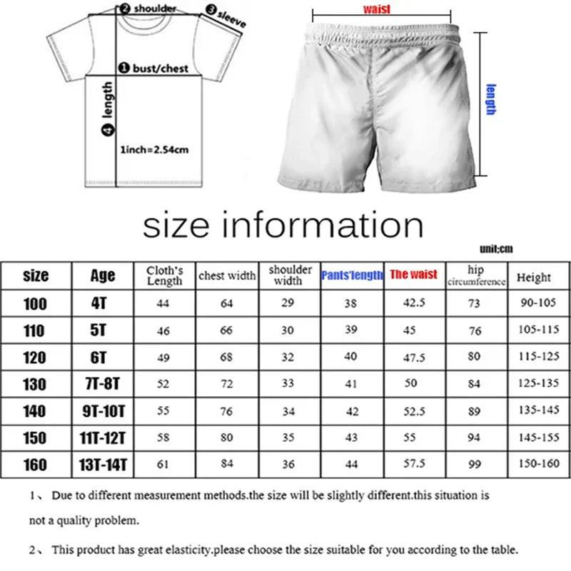 Superhero Summer Kids 100% Cotton T-shirt Street Mini Deadpool Print Short Sleeve T-shirt + Shorts Boys & Girls casual suit