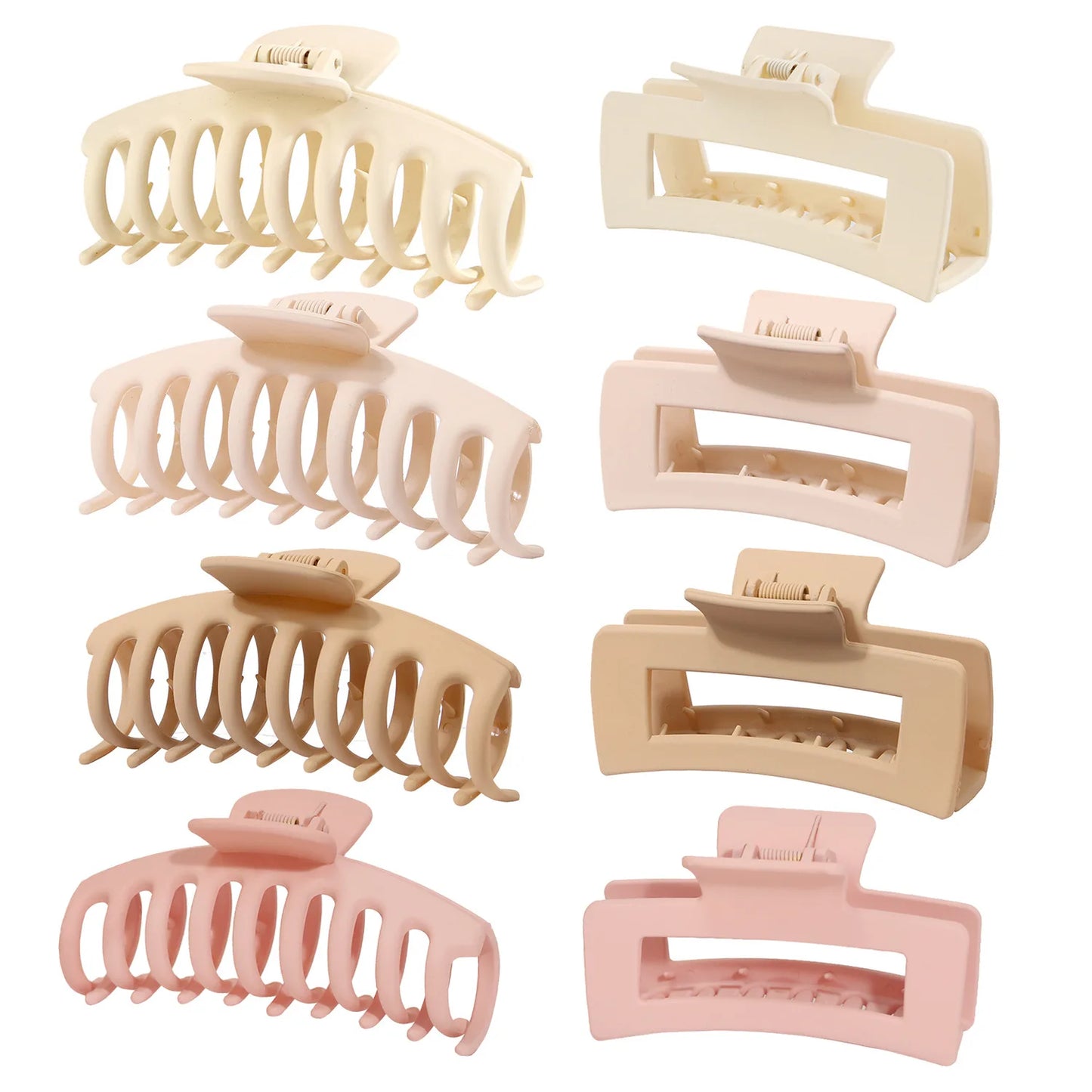 8Pcs Hair Clips for Women 4.3 Inch Large Hair Claw Clips for Women Thin Thick Curly Hair Big Matte Banana Clips Strong Hold jaw