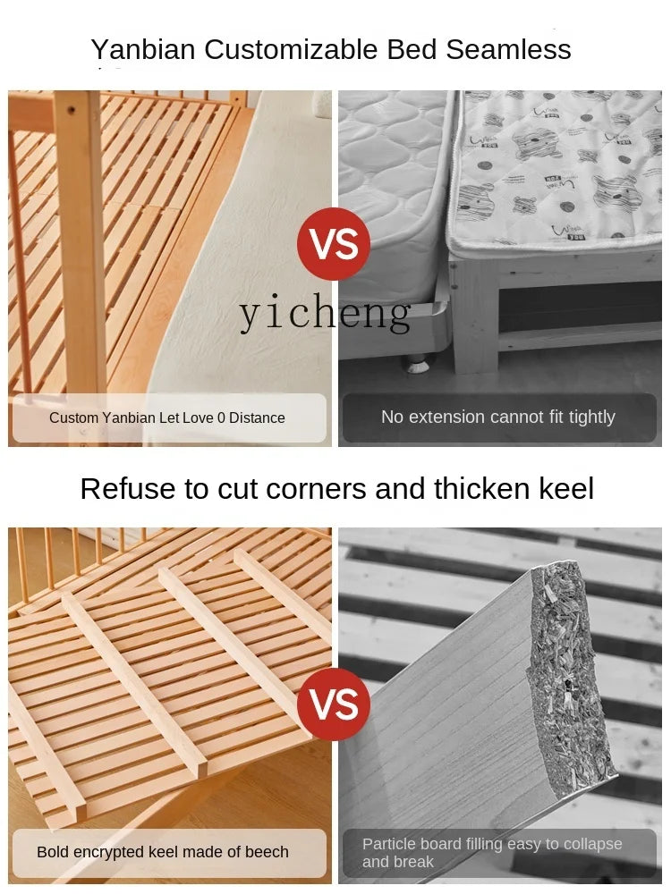 ZZ Stitching Widened Bed Newborn Children's Bed Large Bed for Adults Sleep Warmer Crib