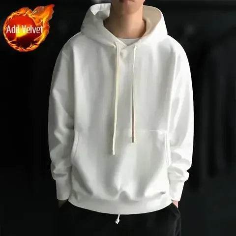 Male Clothes Hooded Solid Sweatshirt For Men No Logo Hoodies Yellow Designer Sweat Shirt Simple Elegant Hot Low Price New In S - AIAZ