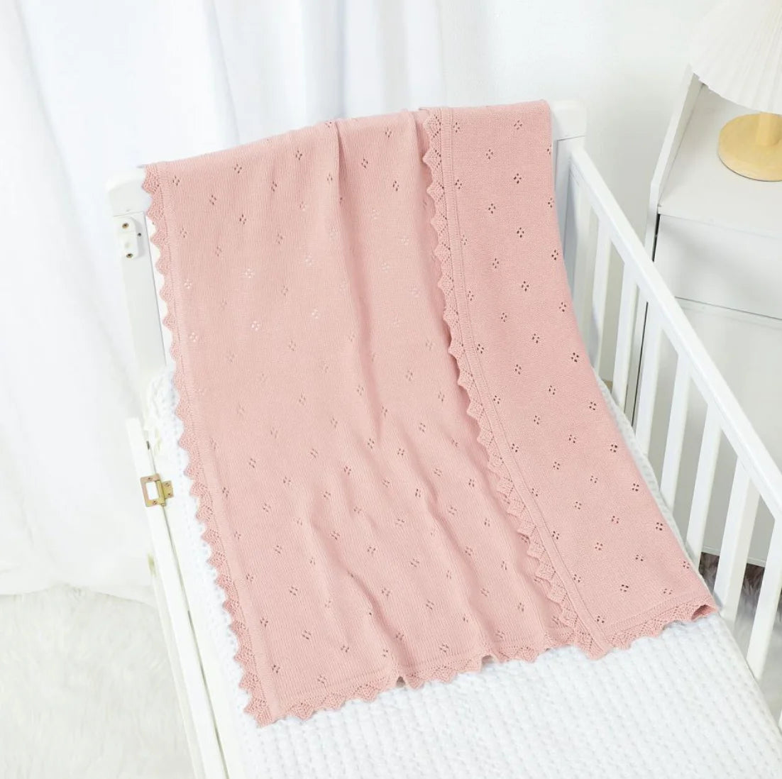 Knitted Baby Blanket Newborn Swaddle Wrap Blankets For Boys Girls 100% Cotton Soft Infant Receiving Blanket Crib Quilt Stuff