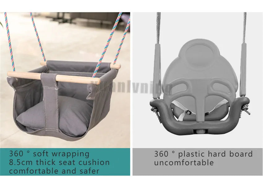Kids Swing Portable Ceiling Suspended Chair With Seat Cushion Kids Baby Children's Hammock with Safety Belt For Kids Babies