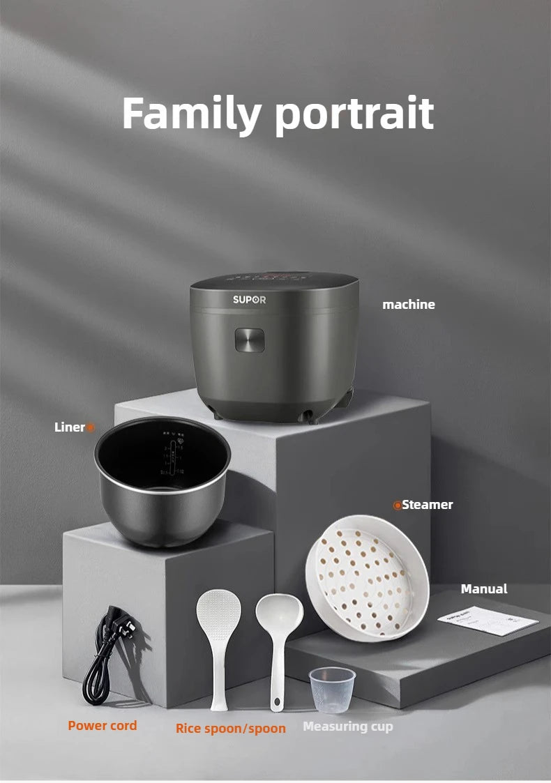 New Rice Cooker Intelligent Multifunctional 4L Household Thick Kettle Rice Cooker Large Capacity Cooking Pot