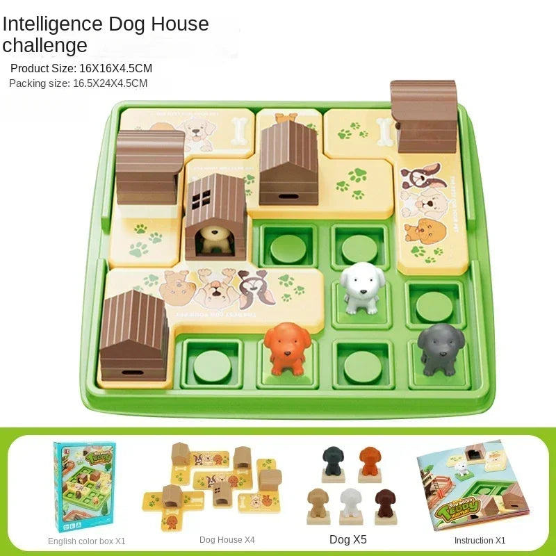 Children Logical Thinking Training Board Game Hidden Dog Maze Puzzles Educational Toys Parent-Child Interactive Children Gift