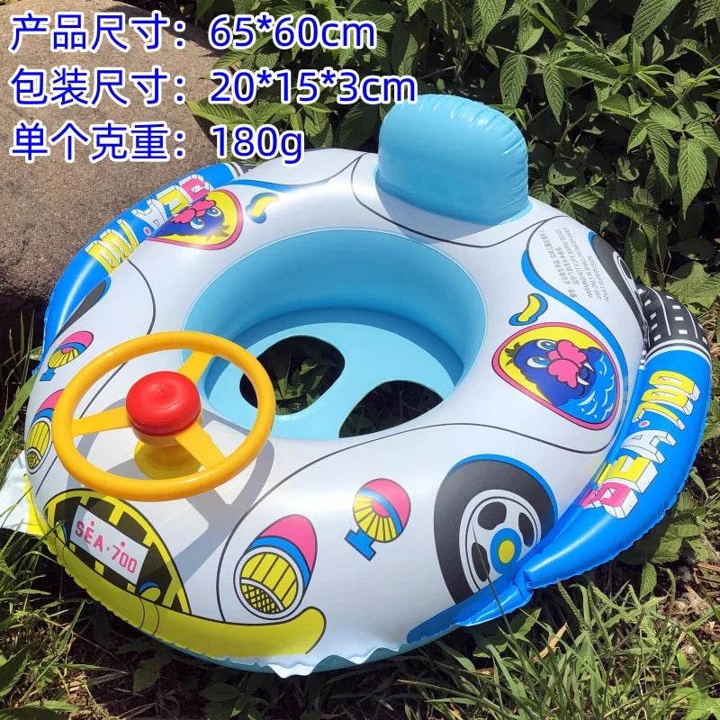 Baby Kids Swimming Floats Cartoon Ring Safety Swimming Ring Inflatable Swim Float Seat Boat Water Fun Pool Toy Gift for Baby Kid - AIAZ