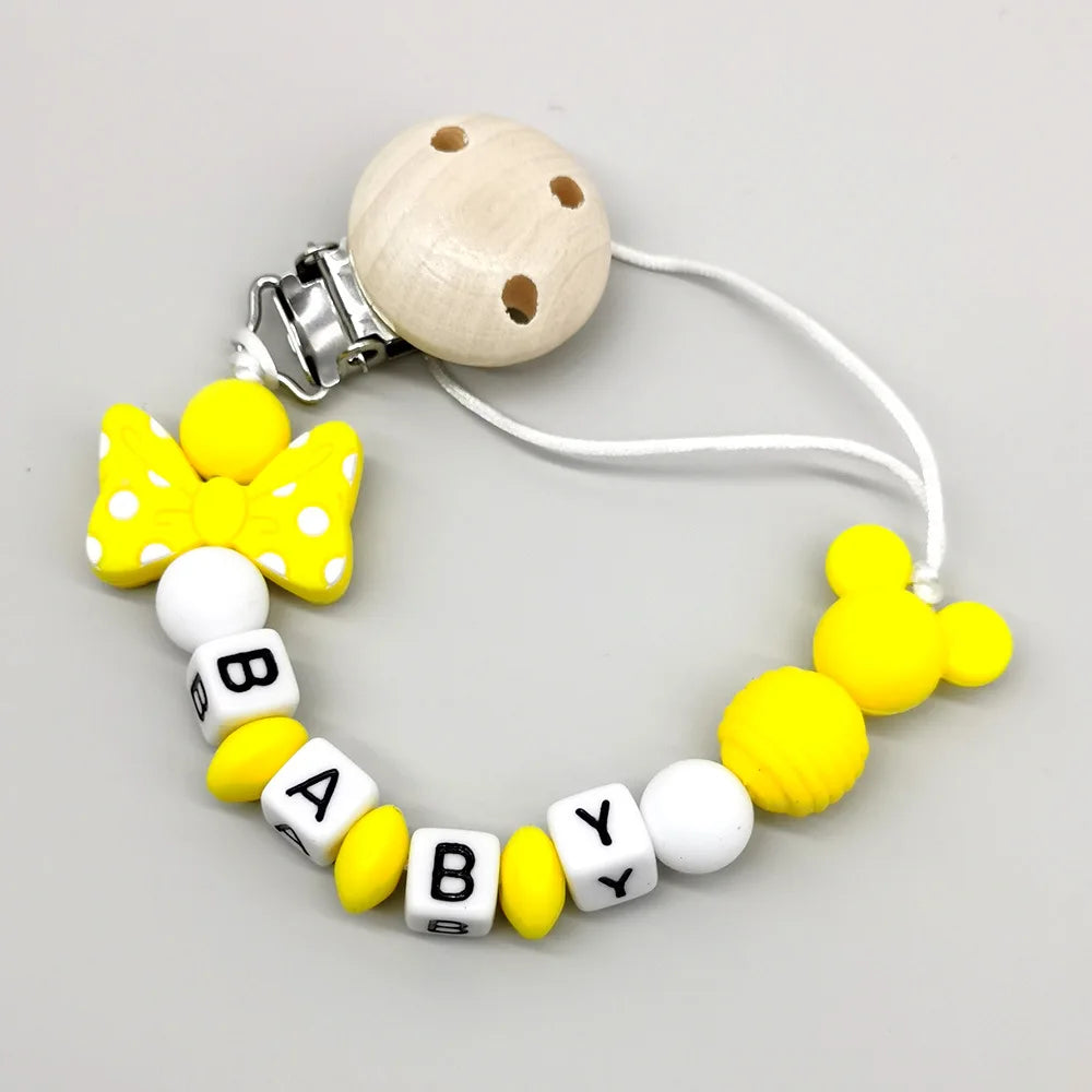 Baby Pacifier Clip Personalize Name Custom Newborn Dummy Nipple Holder Chain Babies Accessories Pendant Teething Toys Chew Gifts