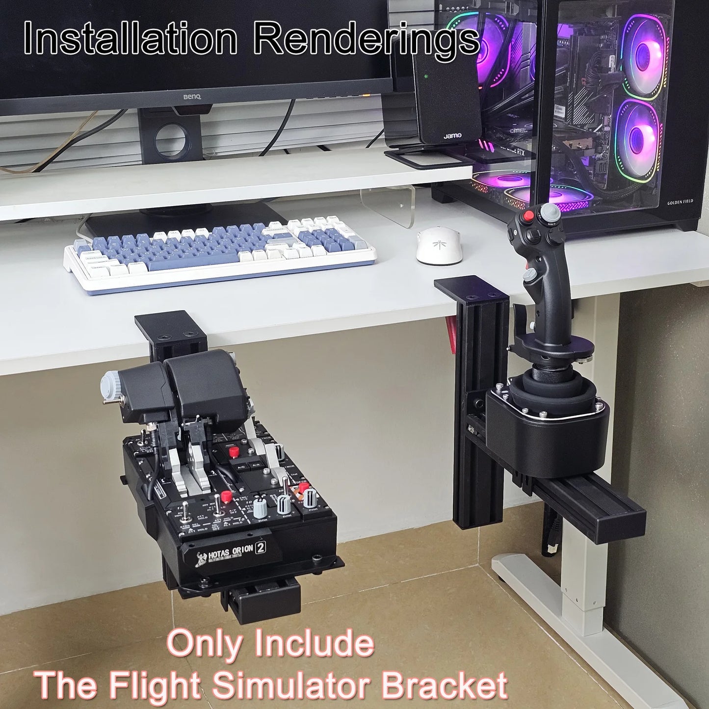 Flight Simulator Joystick THROTTLE STICK Desktop Mounting Bracket For Logitech X56 X55 X52 Thrustmaster T16000M TCA VKB WINWING