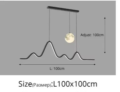 2023 Dining Table Modern Led Pendant Light Lamp For Modern Dining Room Kitchen Bar Designer Line Chandelier Lighting Decor