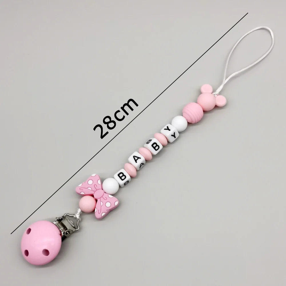 Baby Pacifier Clip Personalize Name Custom Newborn Dummy Nipple Holder Chain Babies Accessories Pendant Teething Toys Chew Gifts