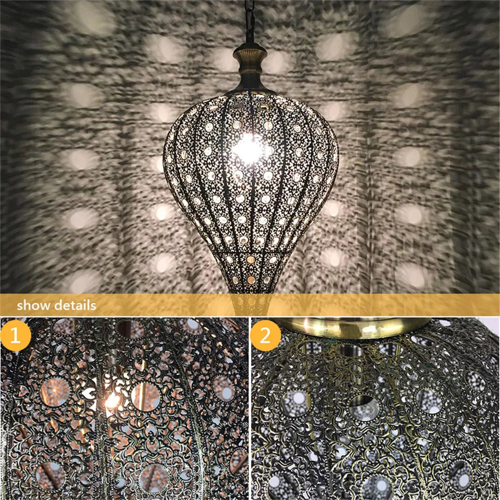 Southeast Asian Style Hanging Pendant Light Fixture Morocco Lamp Dining Room Turkish Asia Cloth Shop Restaurant Decor Chandelier