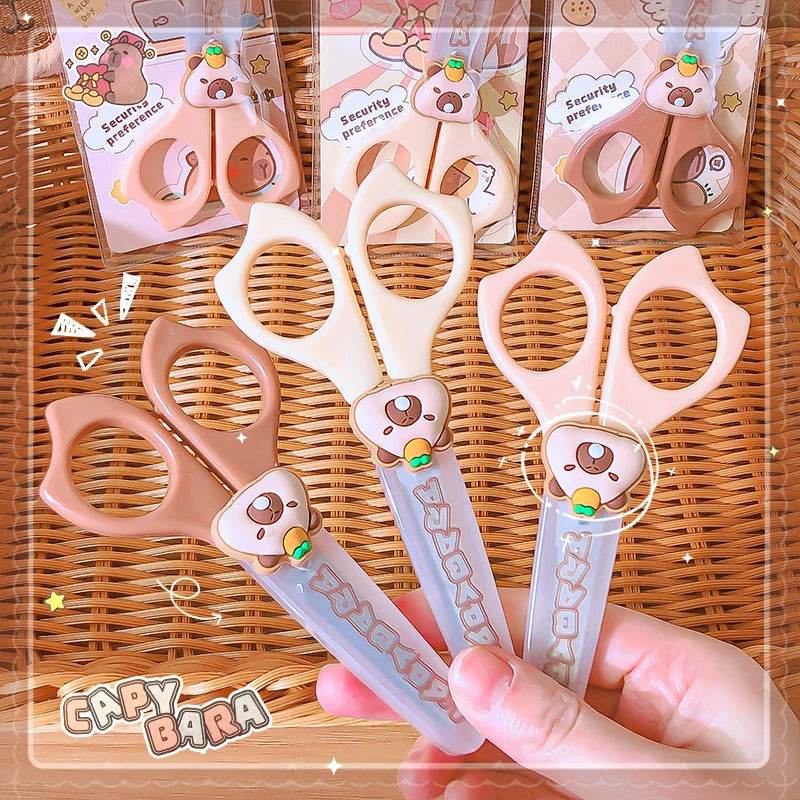 pretty school useful back to school acsesories stationery cute capybara scissors Mini scissors School scissors for diy - AIAZ