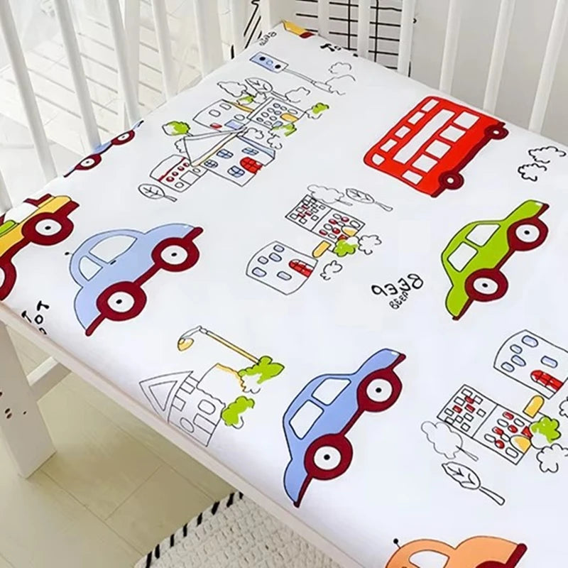 6/9Pcs Cartoon Car 100% Cotton Baby Cot Crib Bedding set for girl Comforter kit de berço