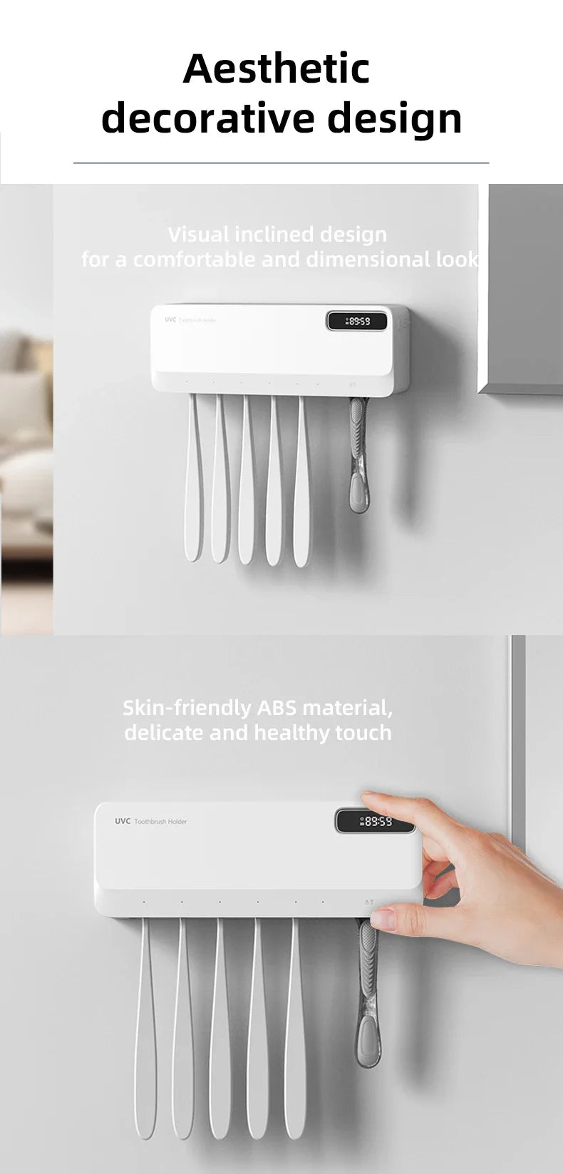 Xiaomi UV Toothbrush Sterilizer Razor Storage Rechargeable Rapid Warm Air Drying Wall-mounted Toothbrush Sterilizer Holder New