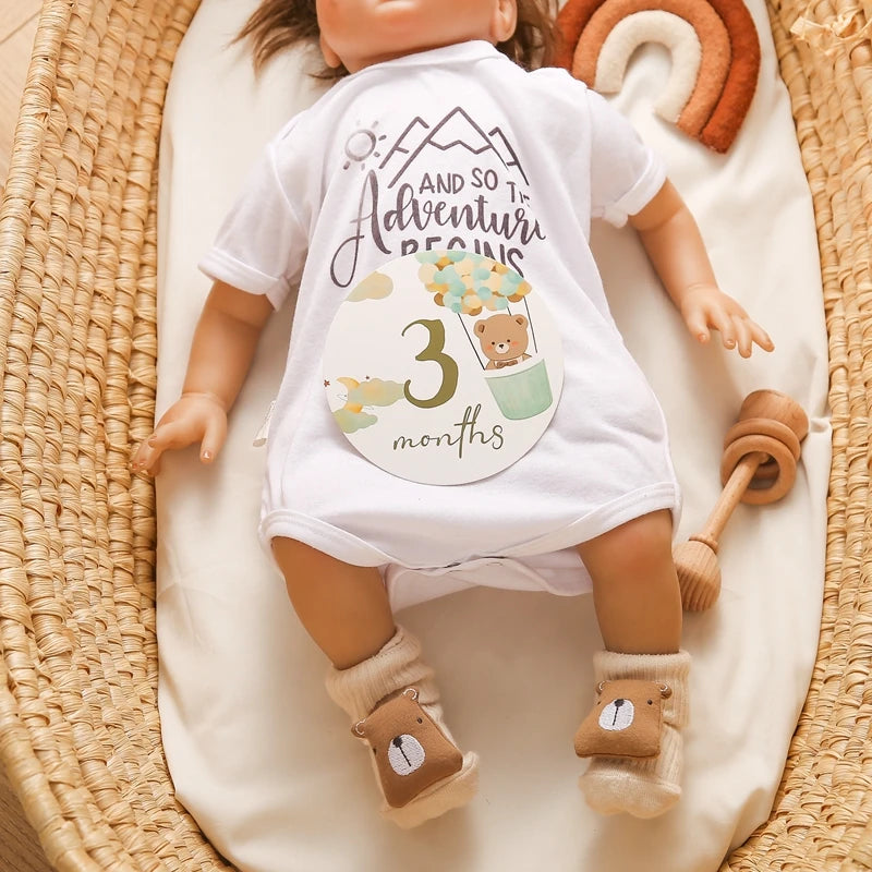 Newborn Milestone Cards Paper Number Monthly Memorial Milestone Photo Cards Commemorative Baby Birth Baby Photography Props